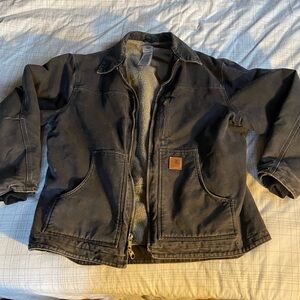 Vintage Carhartt Black Sherpa-Lined Detroit Jacket